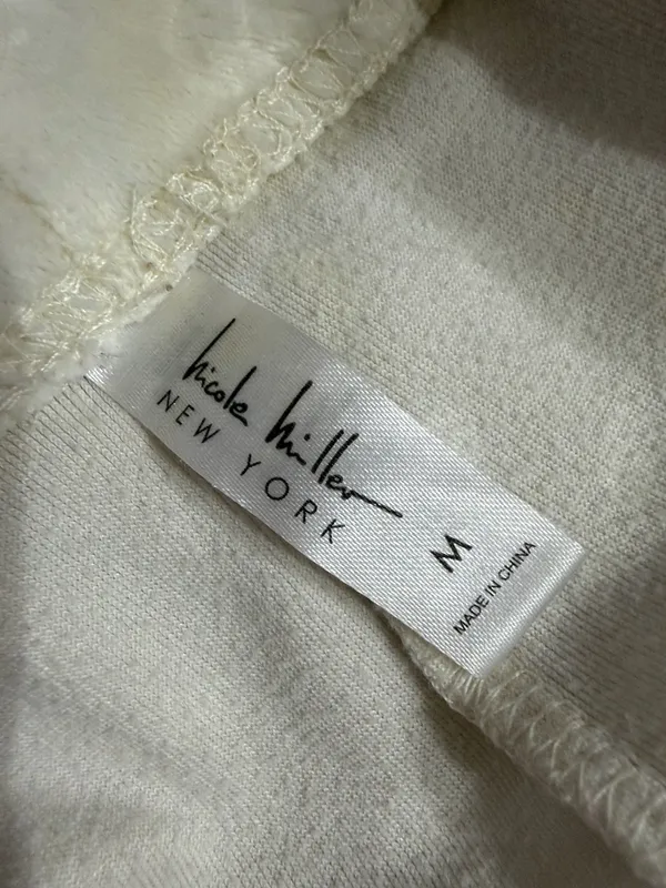 Nicole Miller Cream Embossed Paw pattern lounge pants - Size Medium. Super cute & soft & gently used & very good condition. Measurements approximately 15” waste not fully stretched out from elastic waste band x 39” long x 11” rise. Non-smoking home m. Priced to sell at as is condition. Don’t like my price make reasonable offer! - Image 3