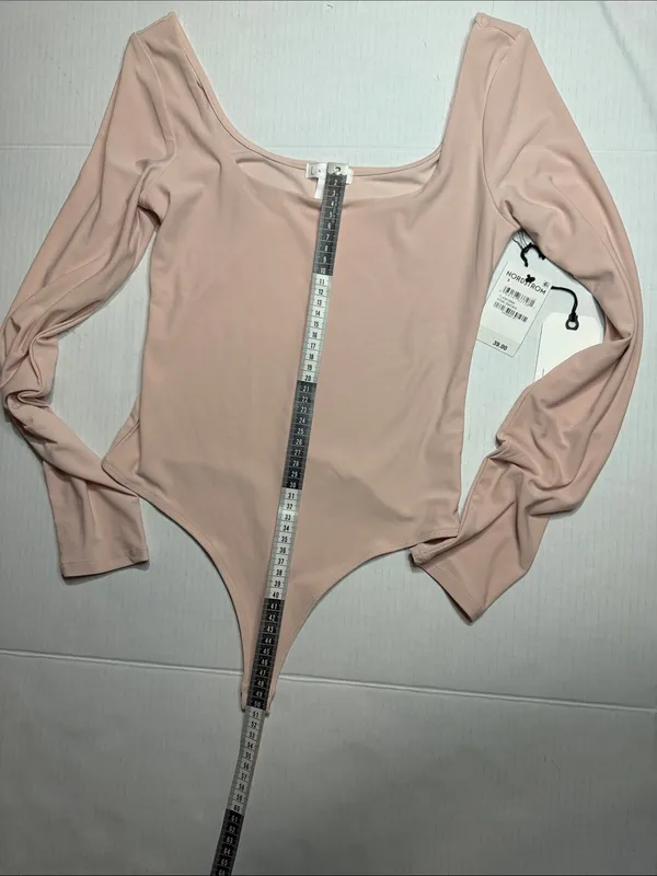Nordstrom Soft Pink Long-Sleeve Scoop Neck Bodysuit - Image 5
