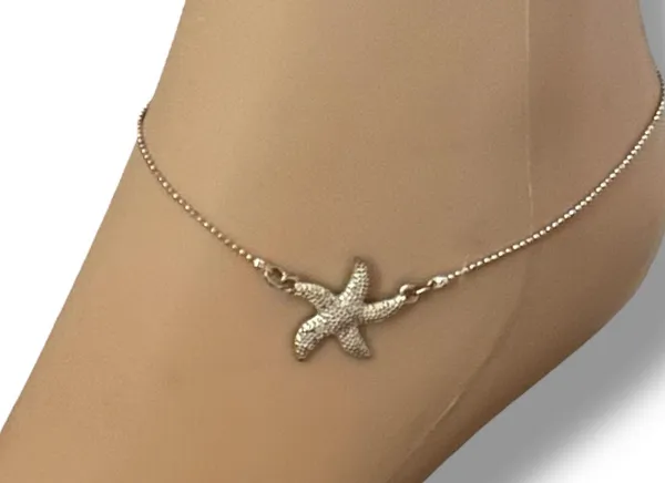 Silver tone starfish anklet - Image 2