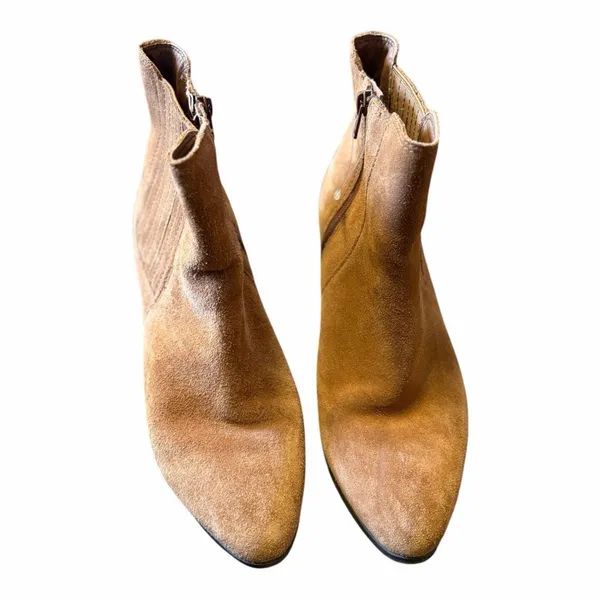 ✨Frye Sandra Chelsea Sz 9 Booties Leather Suede Cognac Cowgirl✨ - Image 5