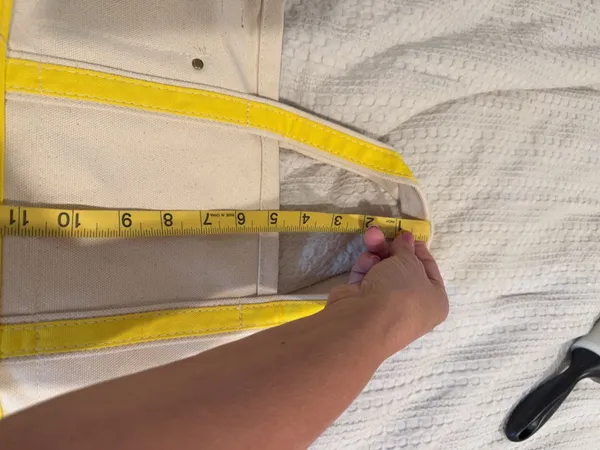 ShoreBags Canvas Boat Tote Bag with Crossbody Strap Yellow and Natural - Image 6