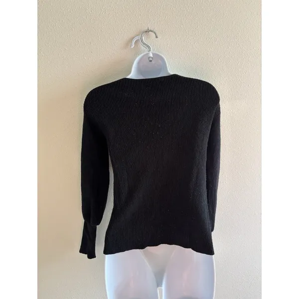 Lulus Cropped Black‎ Ribbed Boat Neck Sweater Sz S - Image 2