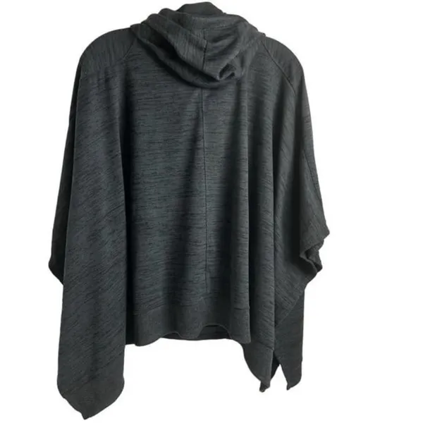 Athleta Women's Gray Hooded Poncho‎ Sweatshirt Pullover Size S - Image 12