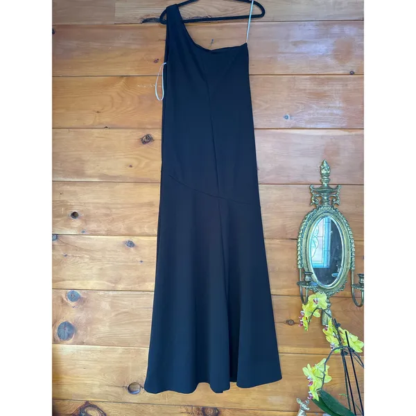 Lulus Mesmerizing Energy Black Cutout One-Shoulder Mermaid Maxi Dress Size M - Image 5