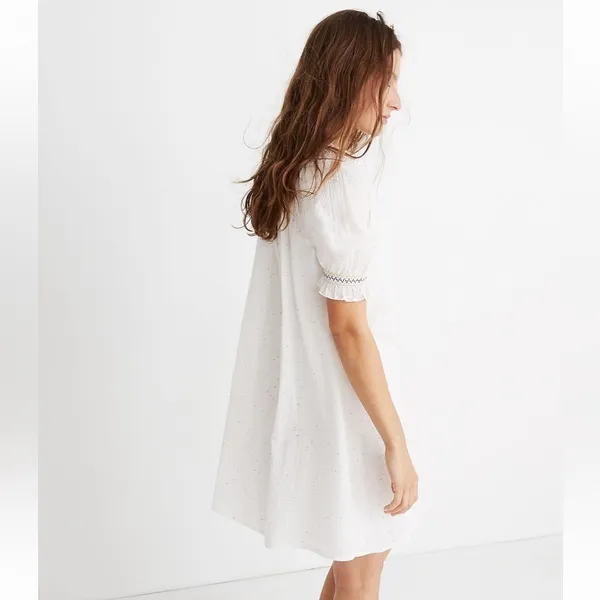 Madewell Rainbow Smocked Pom Trapeze Dress - Image 2