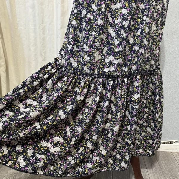 Cottagecore Metrowear Women's Midi Skirt Sz M Floral Lined Tiered‎ Elastic Waist - Image 6