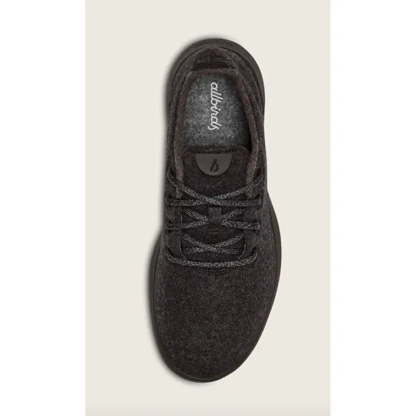 AllBirds black on black classic wool running sneaker size 9 - Image 13