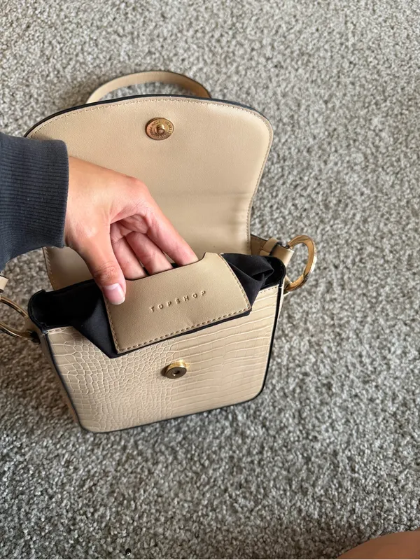 TOPSHOP Carrie Croc Shoulder Bag - Image 4
