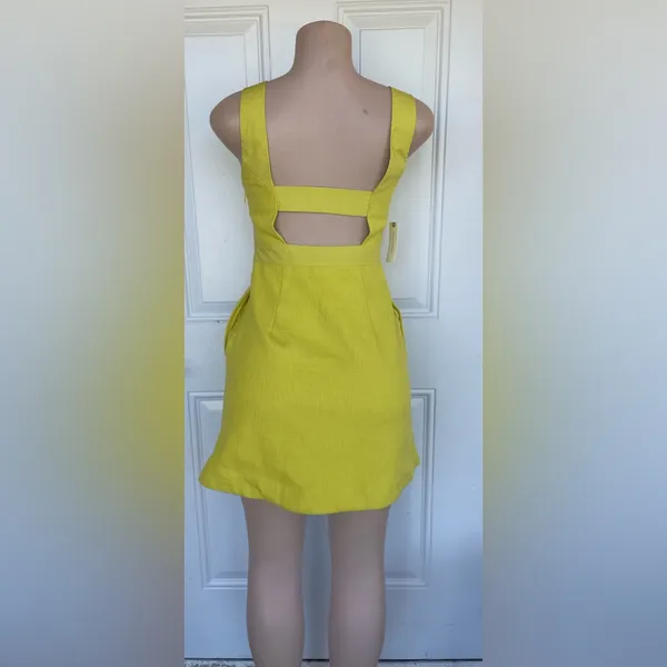 Anthropologie Backless Dress in Bright Yellow - Image 4