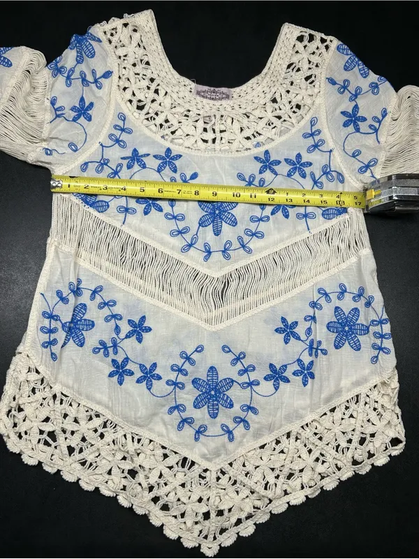Anthropologie Oliver by Escio Size S Boho Crochet Tunic Top - Image 3