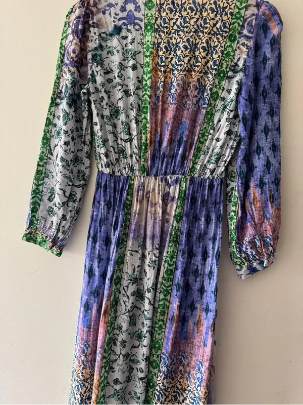 Zara Stunning Patchwork Print Pattern Long‎ Sleeve Dress - Image 8