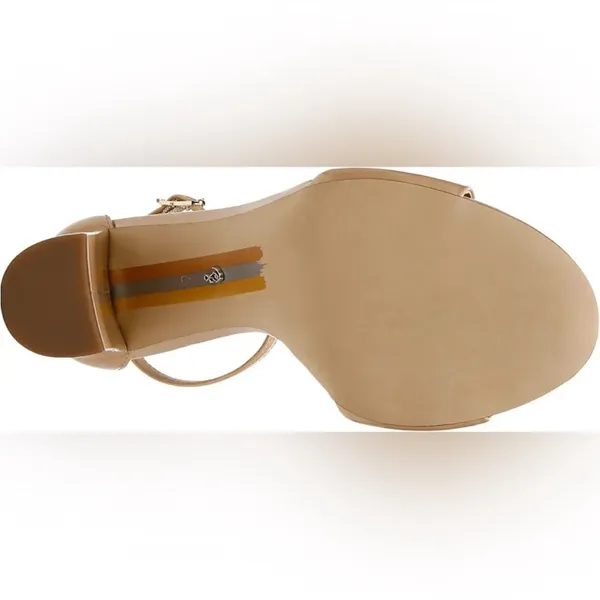NIB Sam Edelman Robyn Beige Leather Ankle Strap Sandals‎ Size 9M Block Heels - Image 3