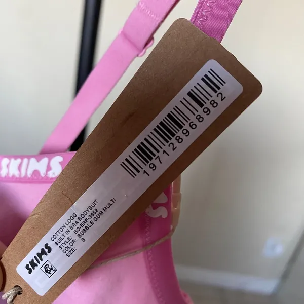 SKIMS NWT  Pink Cotton Logo Bodysuit-Bubble Gum Multi Size S - Image 5