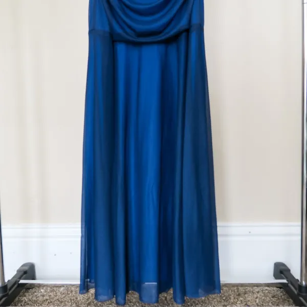 Jodi Kristopher Vintage Y2K Blue Ruched Maxi Dress / Formal Gown / Prom - Image 5