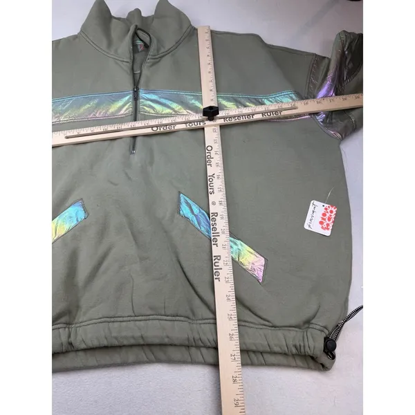 Free People Movement Women's Away We Go Half Zip Sage Stone Medium NEW ** $128 - Image 5