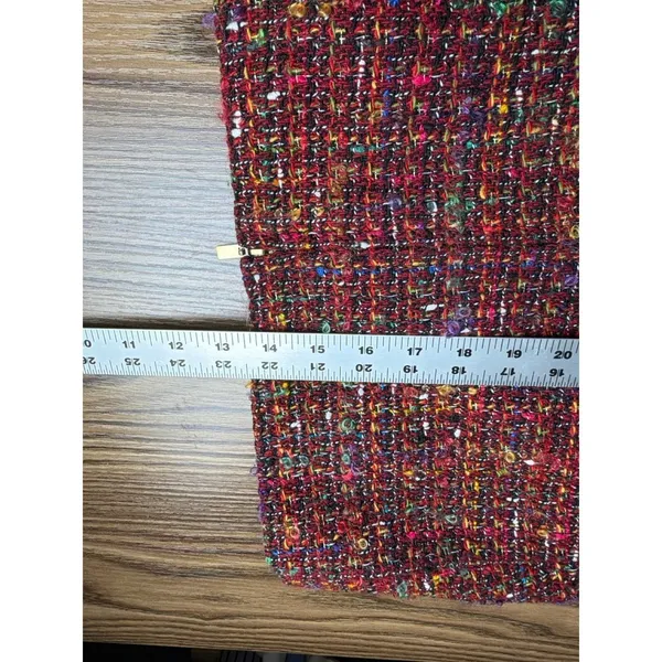 Rena‎ Rowan Textured Multicolor Tweed Zip Front Collarless Jacket Women 10 - Image 14