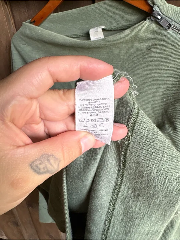 Free People We the Free Olive Green Shoulder Zip dolman top - Image 5