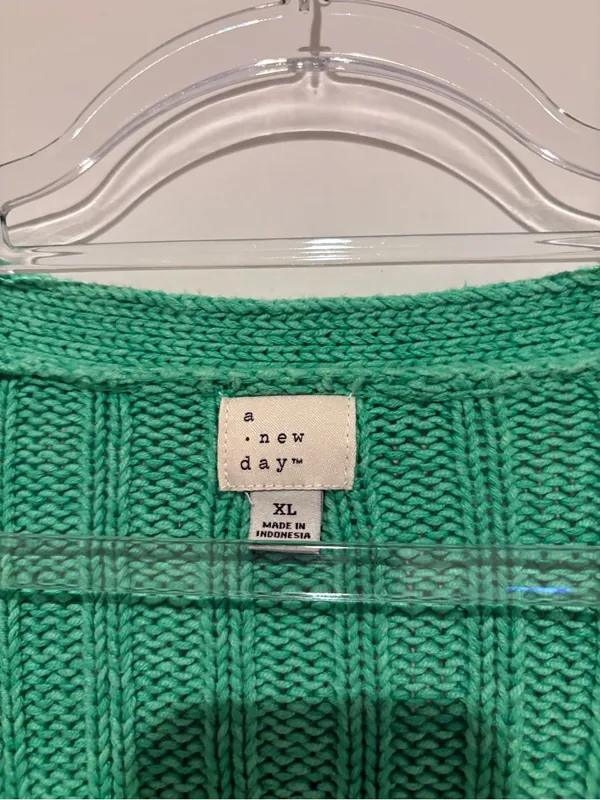 A new day ribbed button front v neck cardigan Kelly green size‎ XL - Image 3