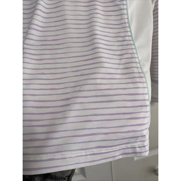 Peter Millar Striped 1/4 Zip Pullover Womens Size M White Lavender Golf Athletic - Image 5