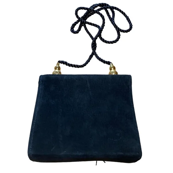 NWT Black Faux Suede Crossbody Purse w/‎ Tassel & Gold Hardware - Image 6