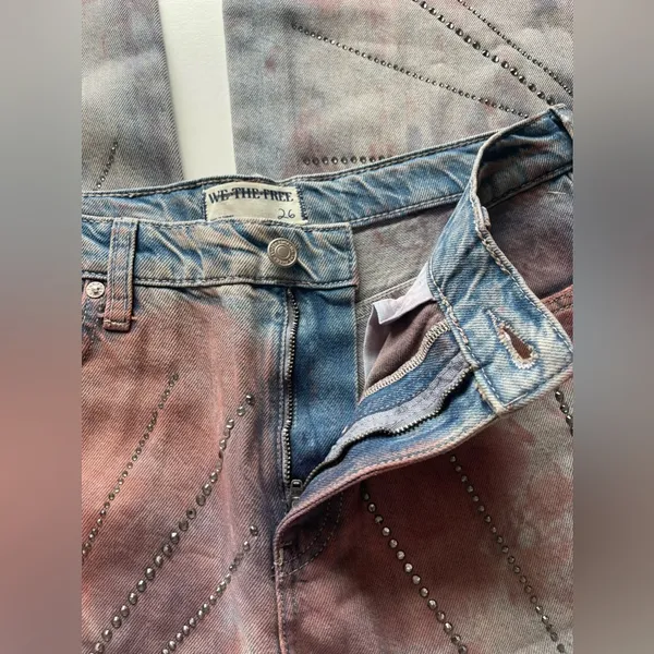 We The Free Free People Aurora Mid Rise Flare Size 26 ..Retail $248 - Image 9