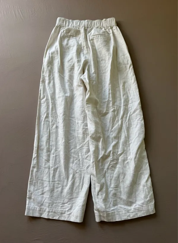Madewell Cotton-Linen Pleated Wide-Leg Pants - Image 7