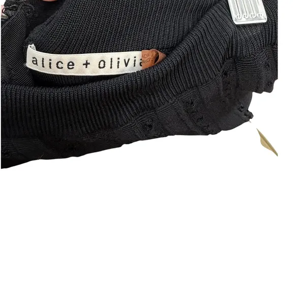 Alice + Olivia Chatley Pointelle‎ Knit Pleated Mini Skirt Black Size XS - Image 8