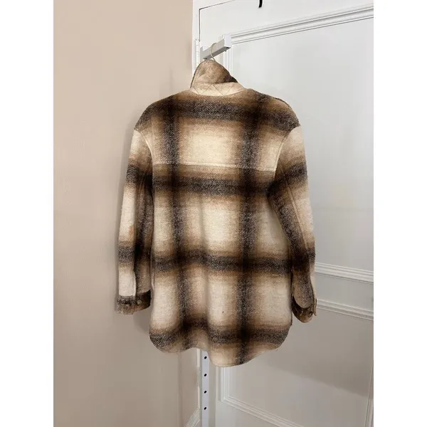 Aritzia Wilfred Free The Ganna Shirt Jacket Brown Tan size Small - Image 6