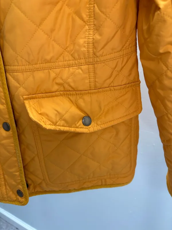 Talbots Yellow Quilted Barn Snap-Front Full Zip Collared Jacket - Image 5