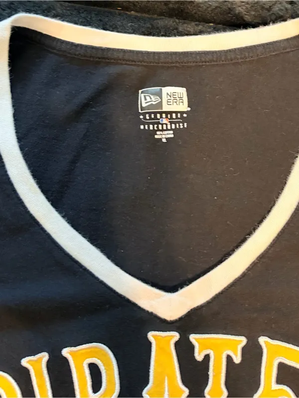 NFL Black V-Neck Tee with PIRATES Team Lettering - Image 3