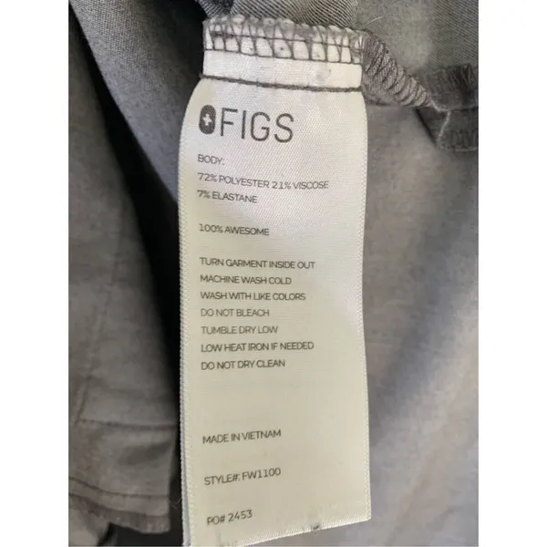FIGS technical collection top short sleeve shirt gray women's size small - Image 5