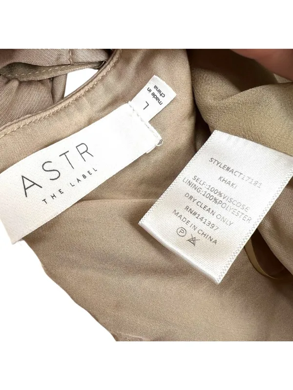 ASTR The Label Clubwear Festival Boho Strappy Halter Crop Top Beige Size Large - Image 8