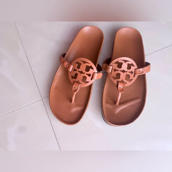 Tory Burch Tan Leather Sandals brown size 9 - Image 9