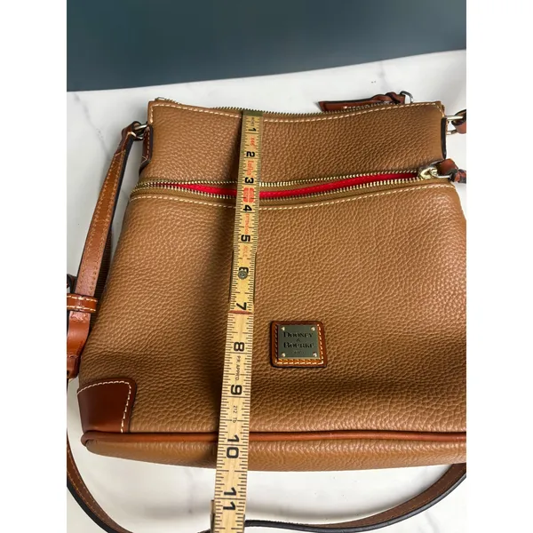 Dooney & Bourke Pebble Grain Crossbody R264CA Caramel Leather - Image 11
