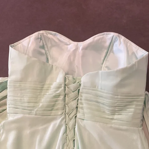 Women’s Full Length Sleeveless Green Chiffon Dress Long Flowing Panels Size 14 - Image 11