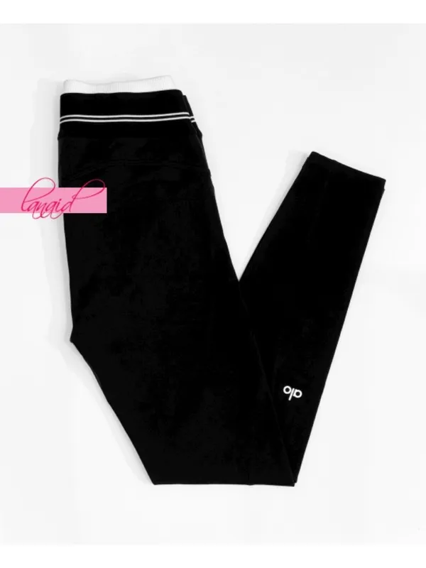Alo Airbrush High-Waist 7/8 Better Together Leggings Black White Sporty Hi-Rise - Image 7