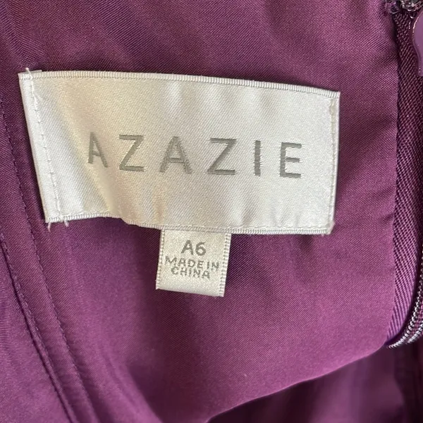 Azazie Rebecca Maxi Gown Dress in Grape - Image 11
