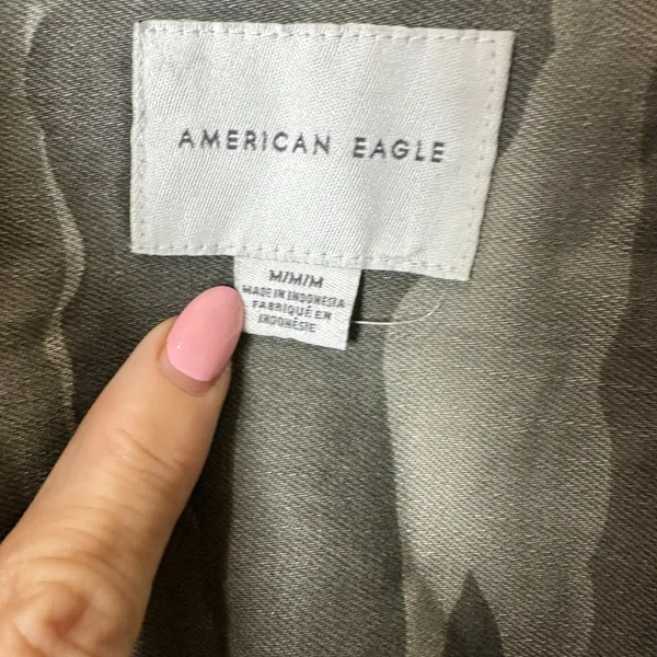 AMERICAN EAGLE Camo Camouflage Shirt Jacket Shacket Size Medium Green - Image 6