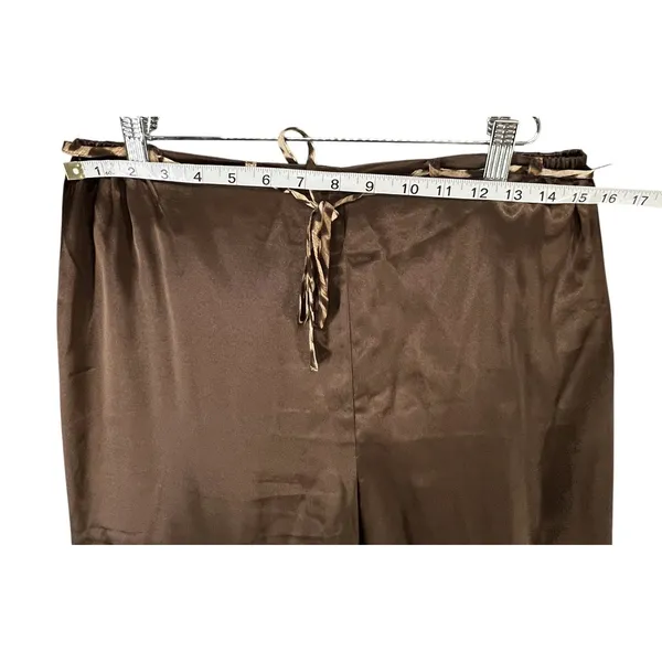 Delicates Pajamas Set Womens M Satin Leopard Trim Cami Pants‎ Sleepwear Lounge - Image 11