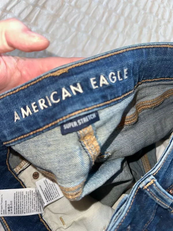 American Eagle Outfitters Distressed Button-Fly Denim Shorts - Image 3