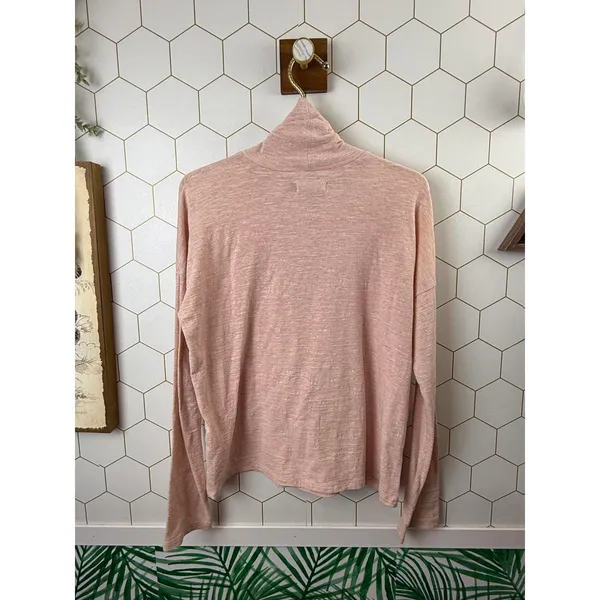 Madewell Light Pink Boxy Lightweight Cotton Turtleneck Tee - Size - Small - Image 2