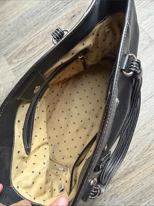 Kate Spade New York Foster Crossing Rue Satchel Black Pebbled Leather Tote Bag - Image 6