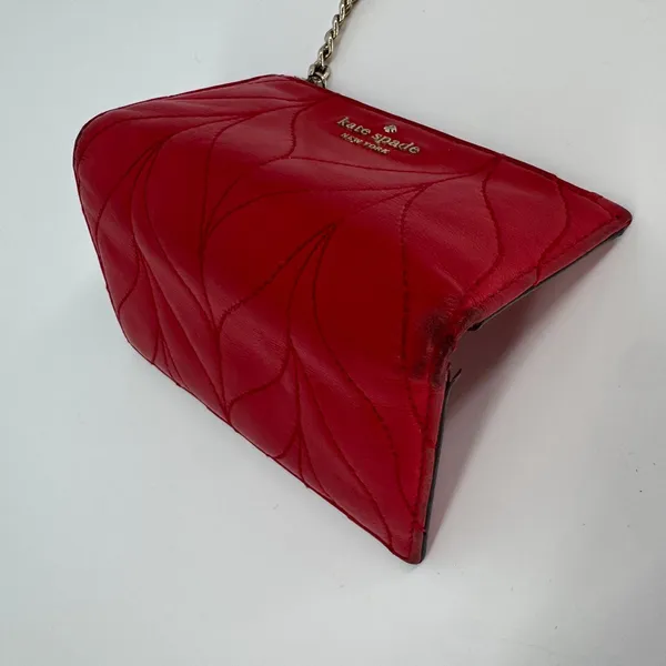 Kate Spade Briar Lane Mikey Wallet Red Quilted Cow Leather Gold One Size - Image 6