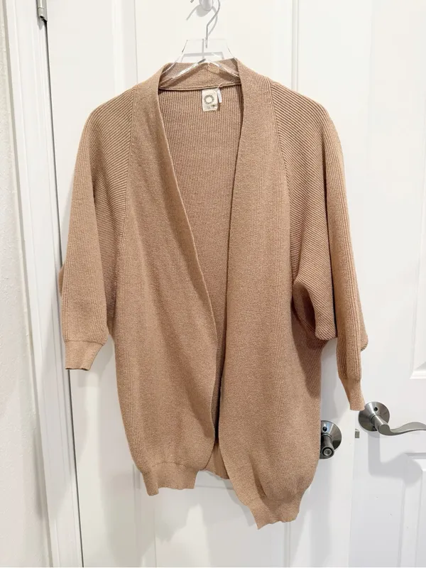 ANTHROPOLOGIE AKEMI + KIN Petra Dolman Sleeve Cocoon‎ Cardigan Sweater Camel - Image 5