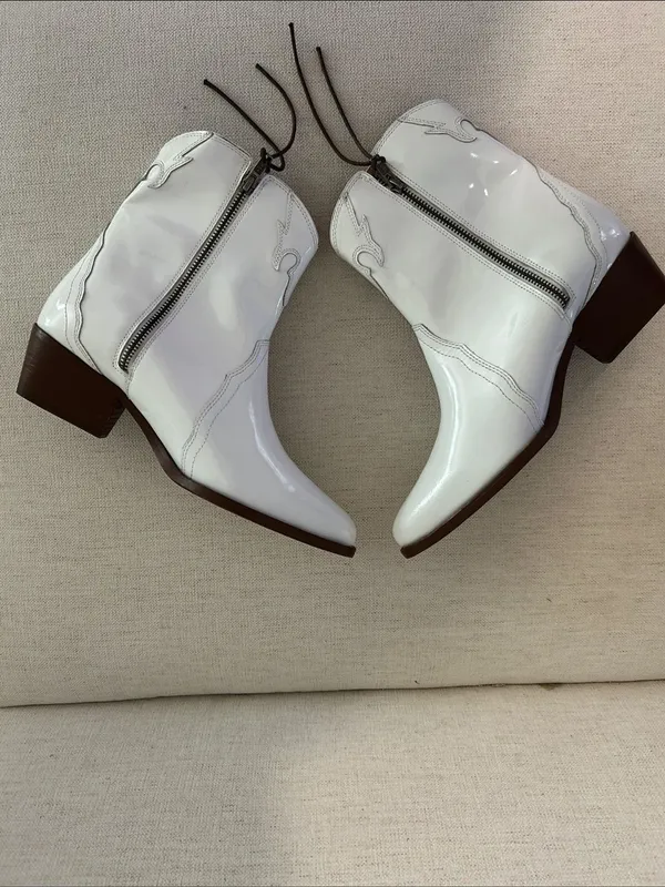 FREE PEOPLE New Frontier Western Boot, White, a size EU40/9.5-10, NWT FLAW - Image 5