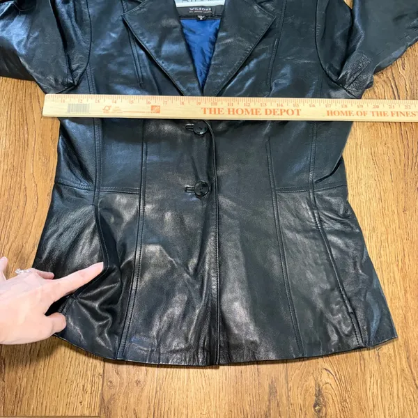 Wilsons Leather Pelle Studio Black Blazer Jacket Womens‎ M Chic Biker 90s - Image 11