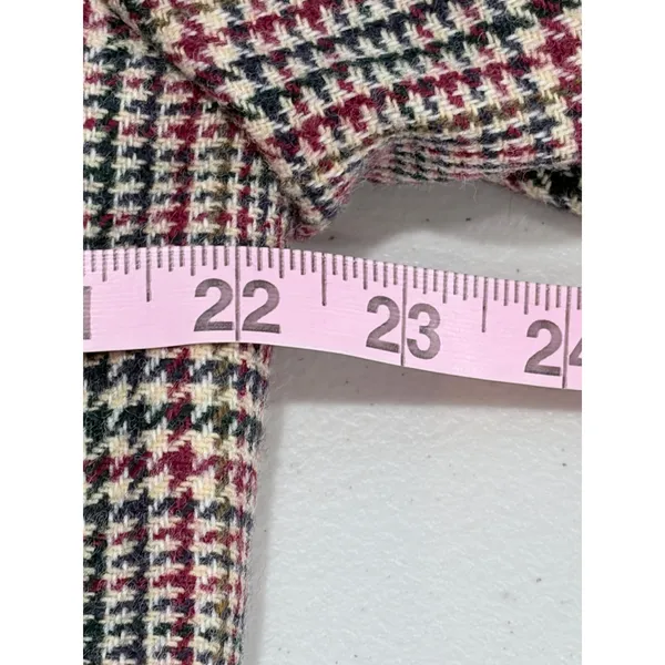 Vintage Talbots Blazer Red Plaid 100% Wool Two Button Jacket Size M - Image 10