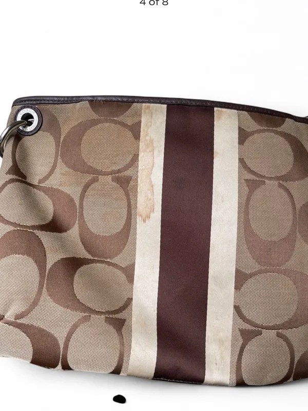 Coach Khaki and Brown Signature Canvas Crossbody Bag - Image 4