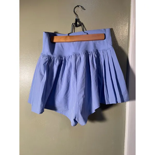 JoyLab Women's Size Medium Pleated Side Woven Shorts Periwinkle Blue Pockets - Image 7