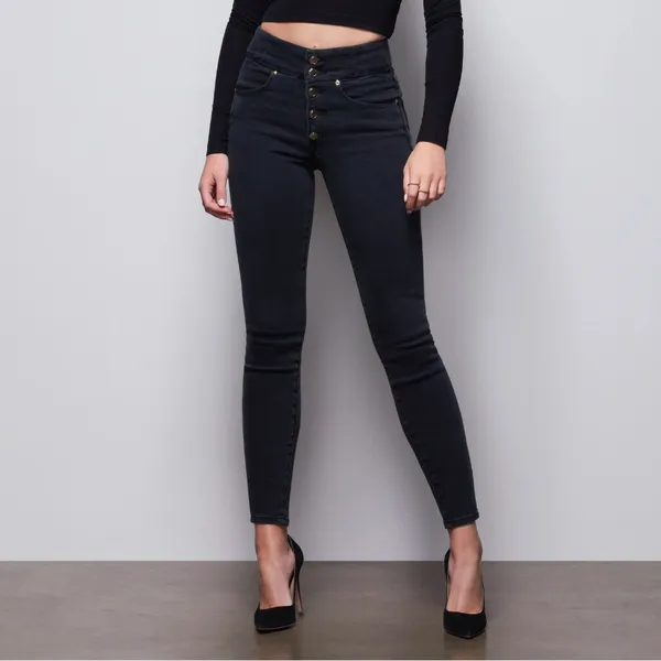 Good American Good Waist Button Fly Jeans Size 10/30 - Image 4